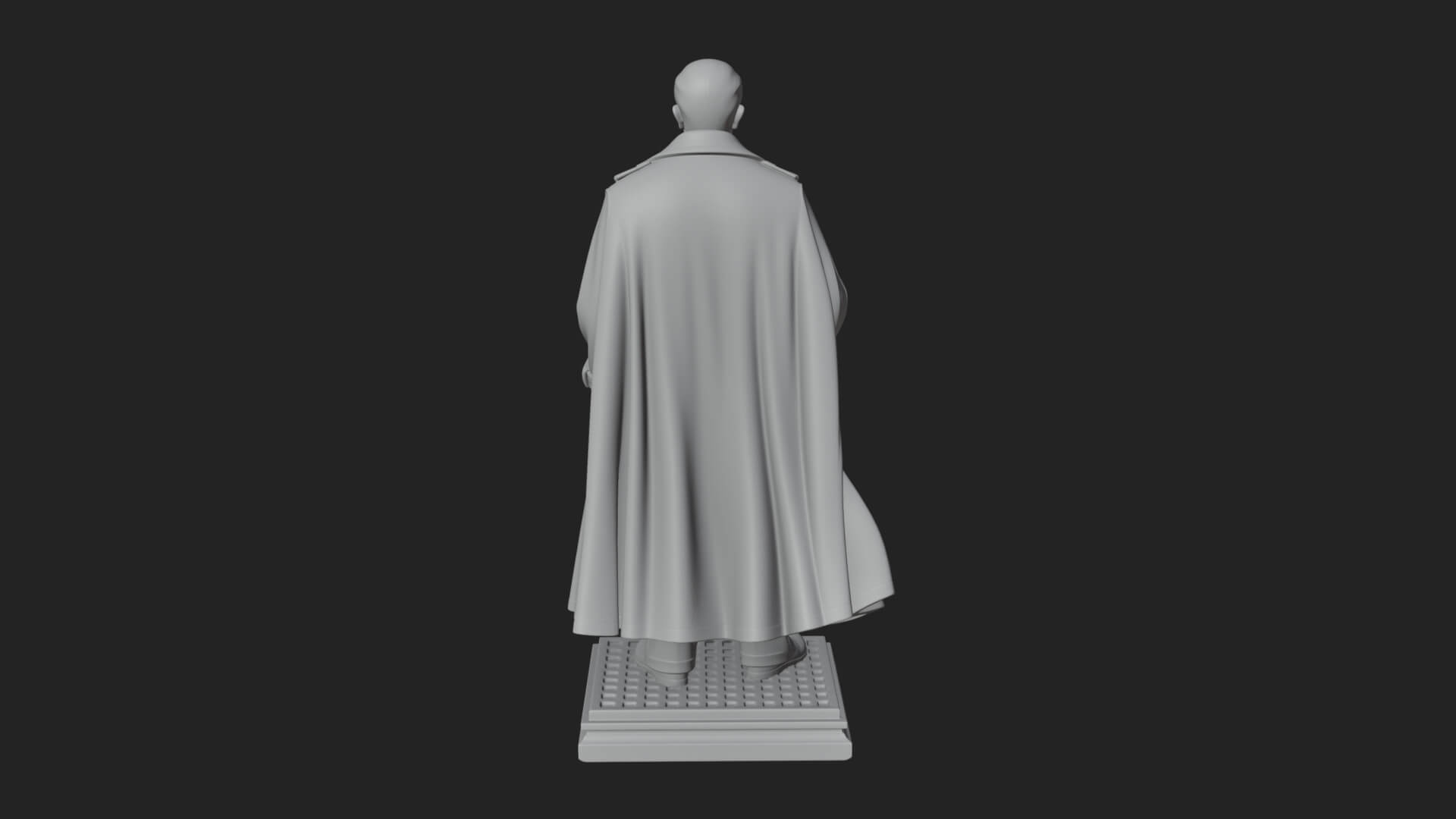 Long Coat Caped Man Statue Design 3 3D Print Model 3D Model