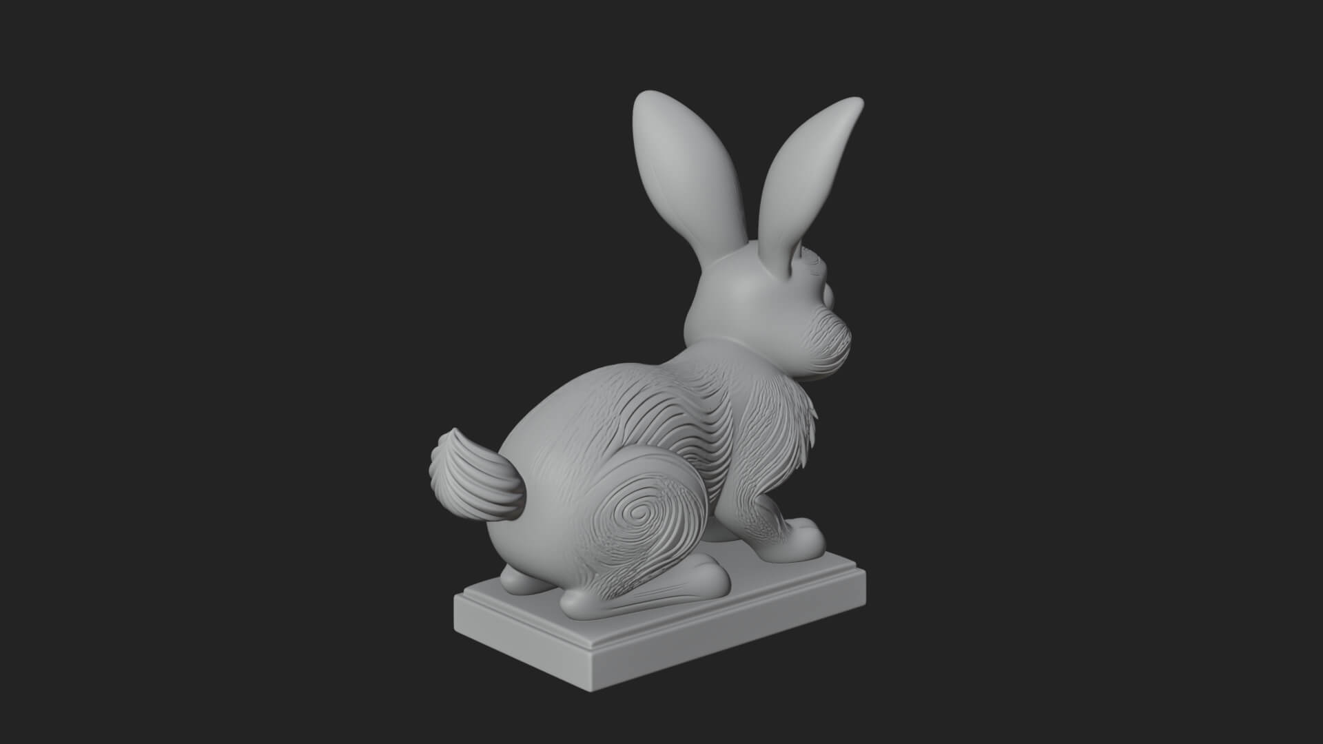 Long Eared Rabbit Statue Design 1 3D Print Model 3D Model