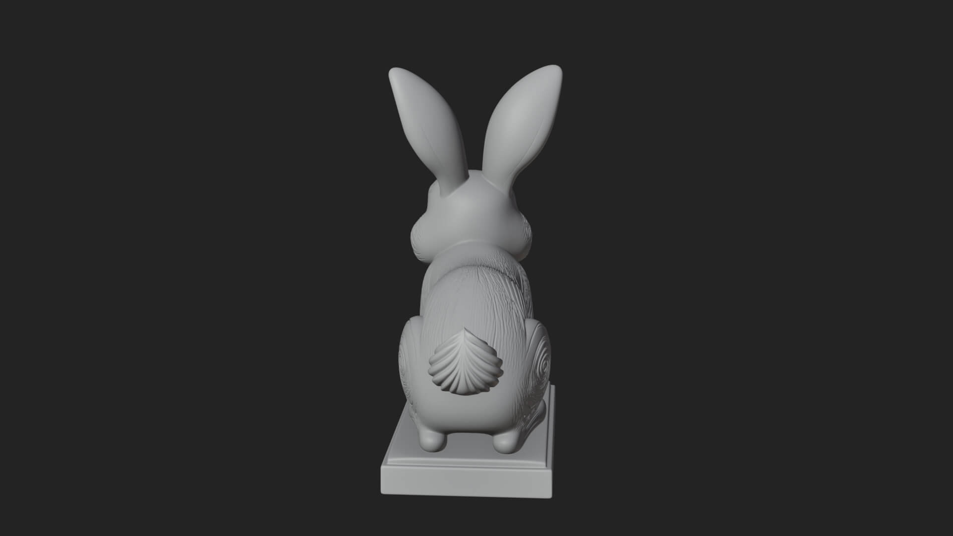 Long Eared Rabbit Statue Design 1 3D Print Model 3D Model