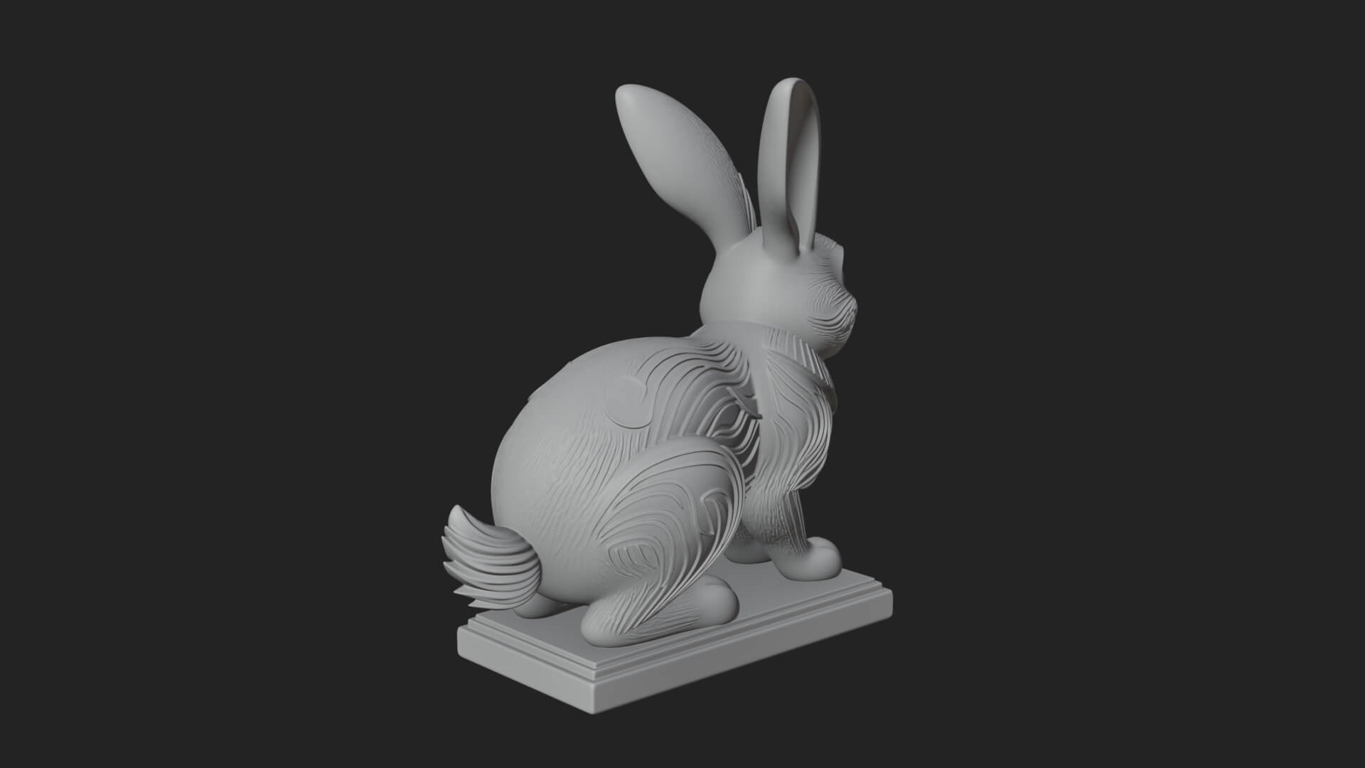 Long Eared Rabbit Statue Design 2 3D Print Model 3D Model