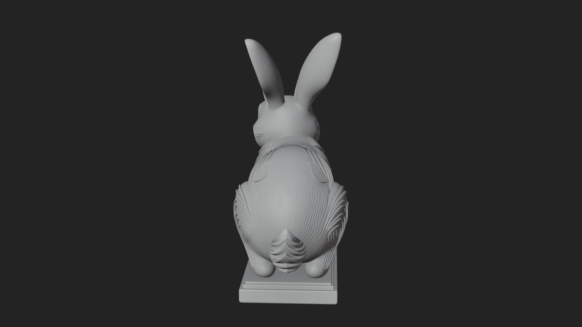 Long Eared Rabbit Statue Design 2 3D Print Model 3D Model