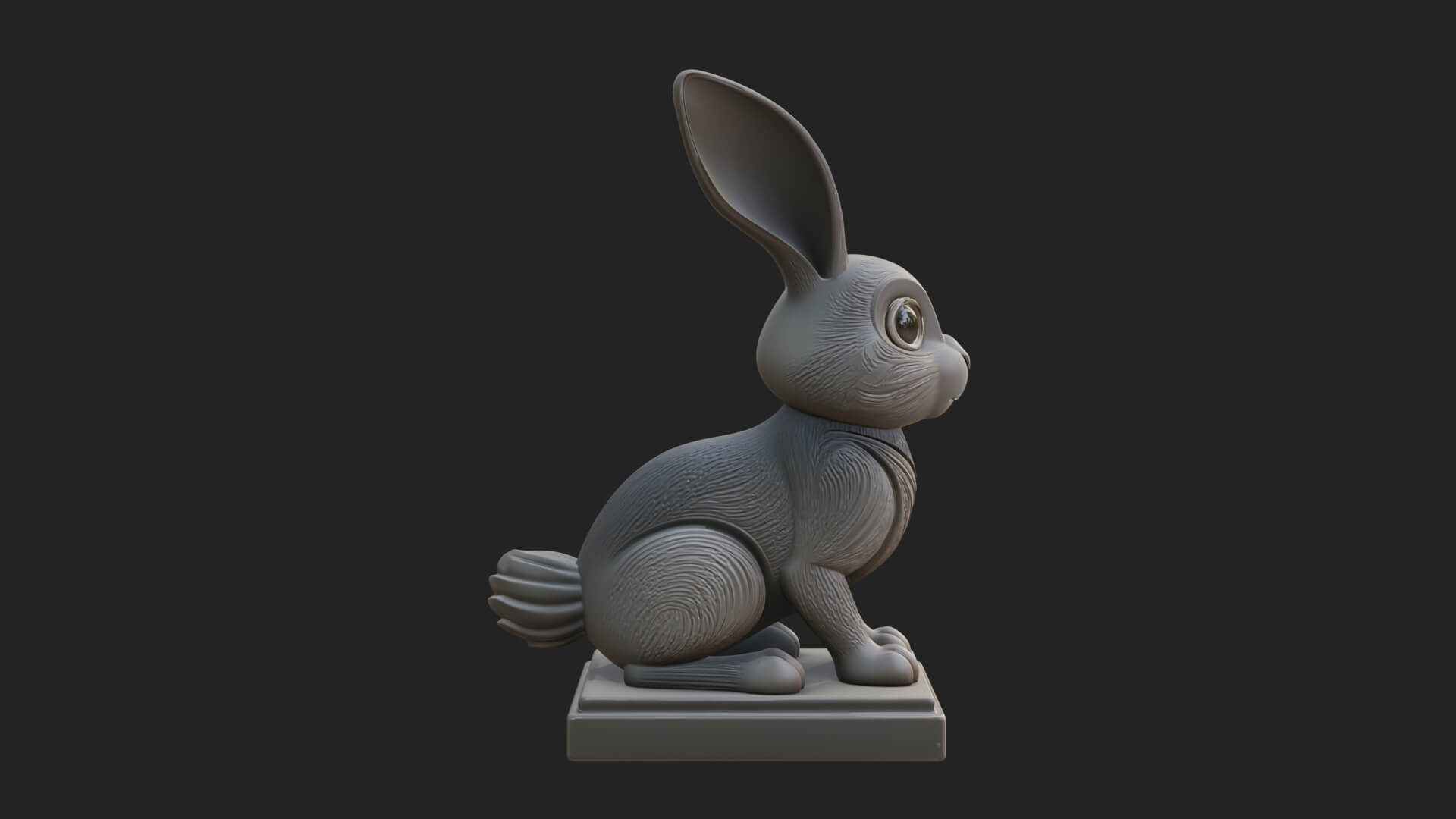 Long Eared Rabbit Statue Design 3 3D Print Model 3D Model