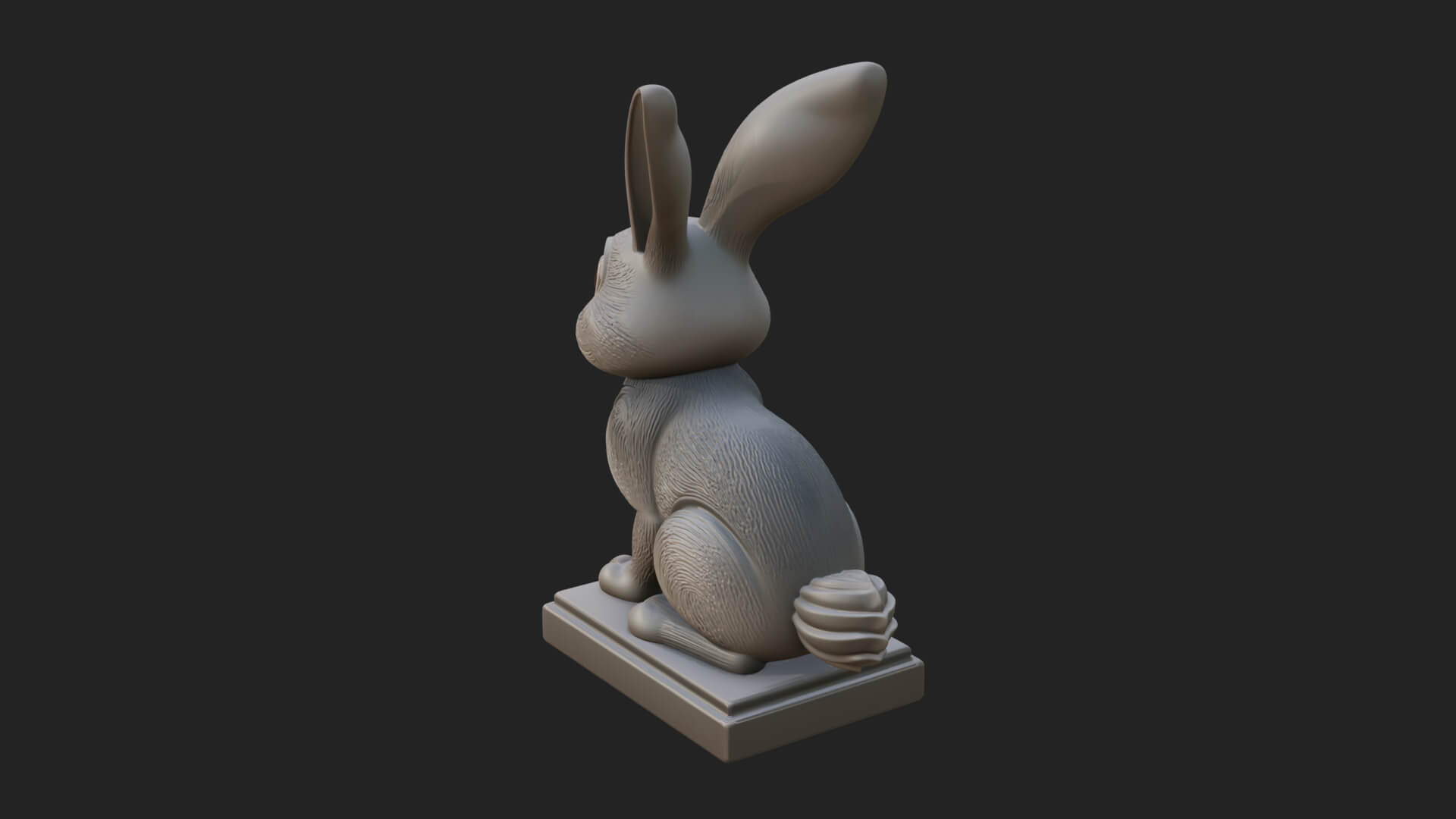 Long Eared Rabbit Statue Design 3 3D Print Model 3D Model