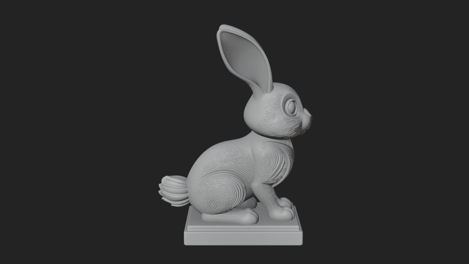 Long Eared Rabbit Statue Design 3 3D Print Model 3D Model