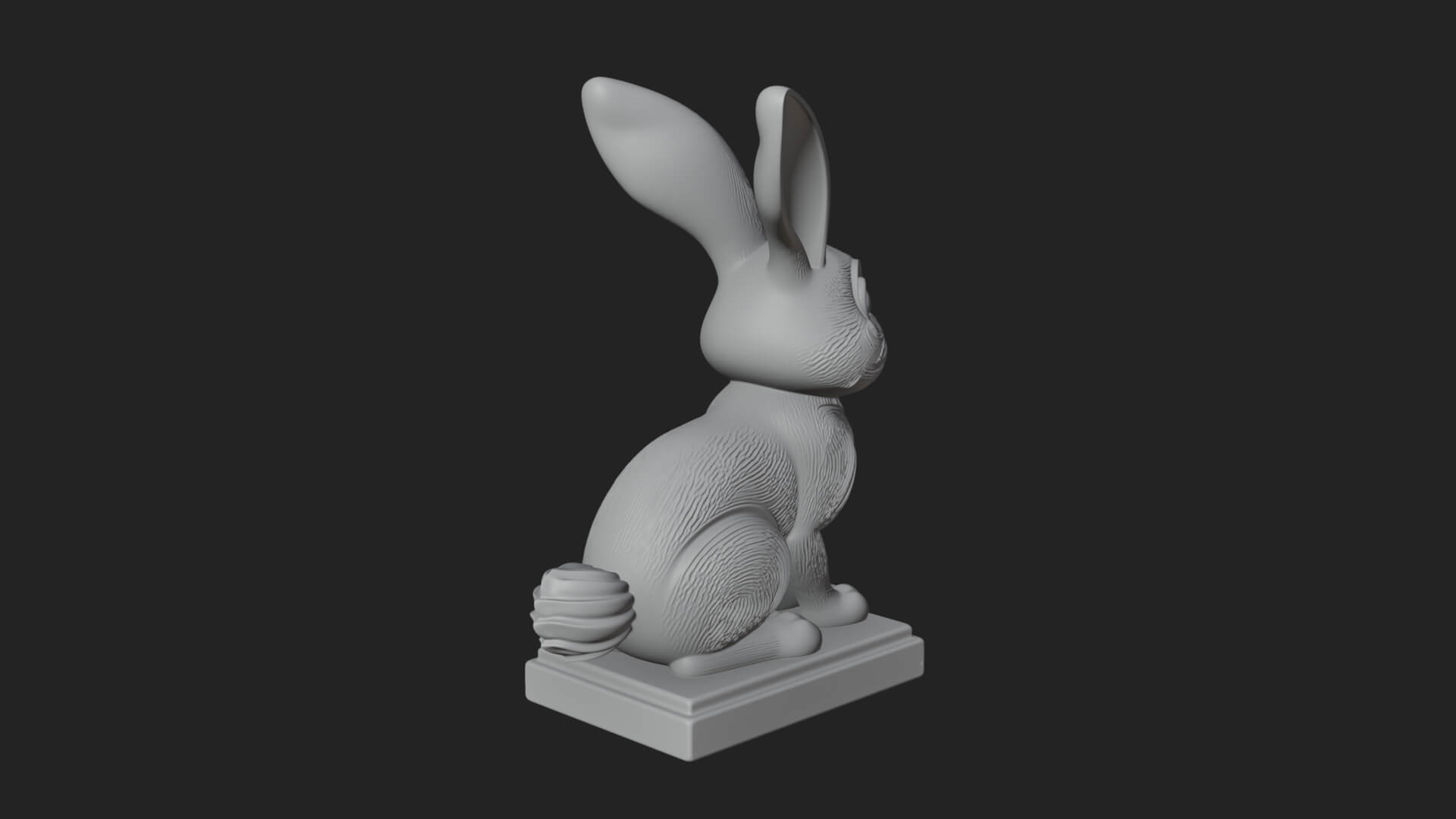 Long Eared Rabbit Statue Design 3 3D Print Model 3D Model