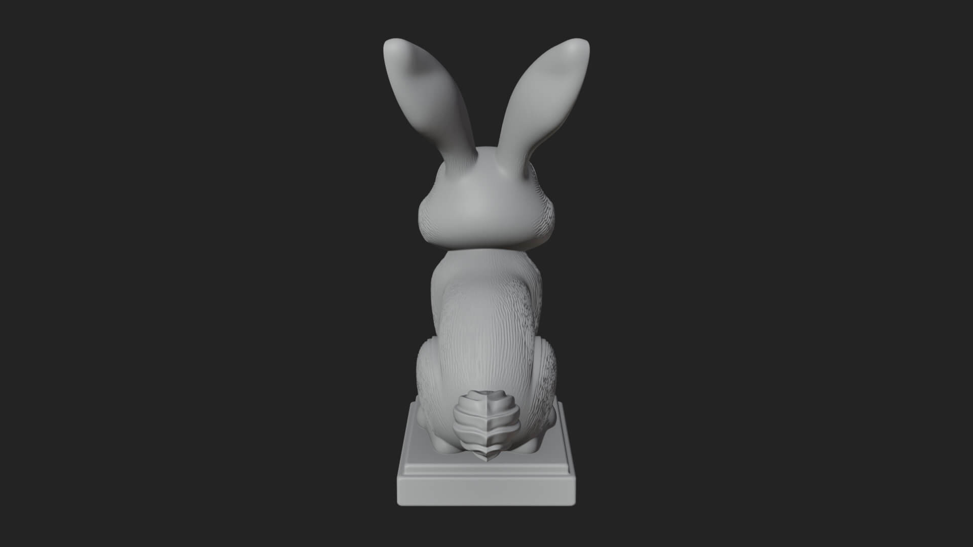 Long Eared Rabbit Statue Design 3 3D Print Model 3D Model