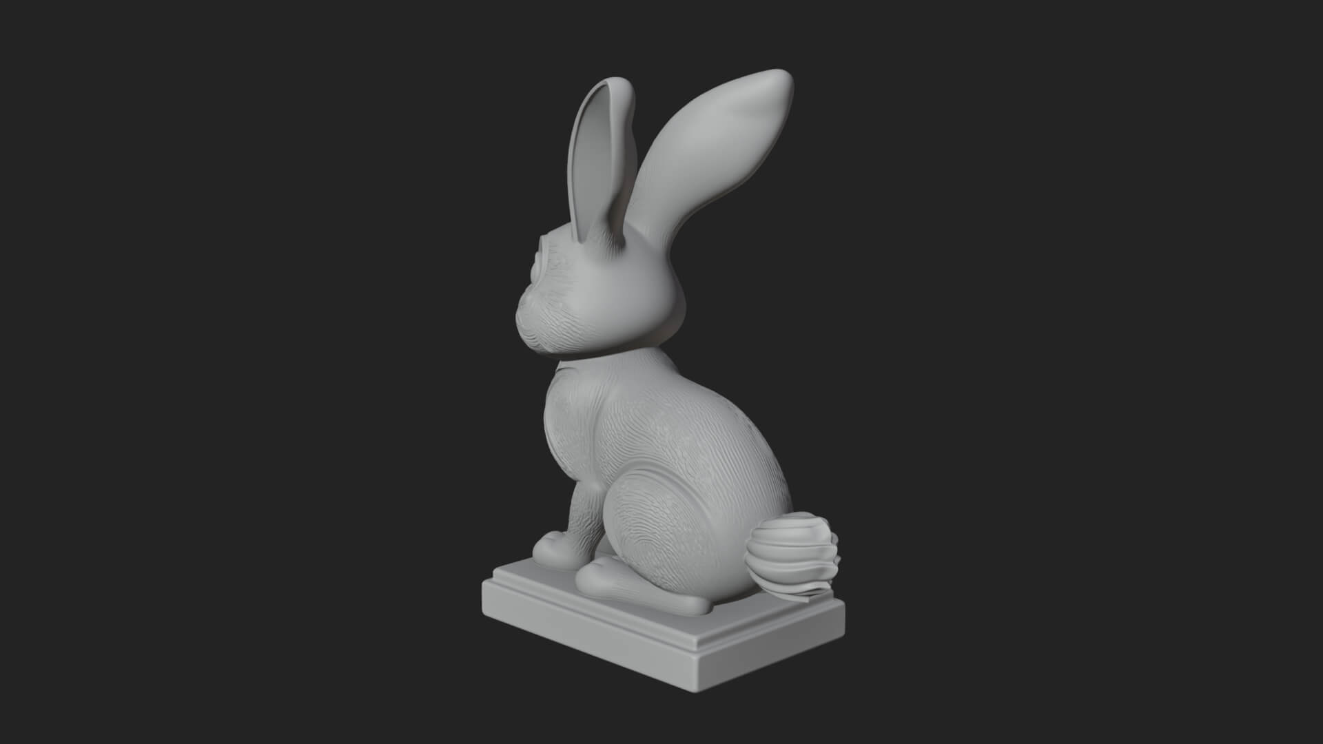 Long Eared Rabbit Statue Design 3 3D Print Model 3D Model
