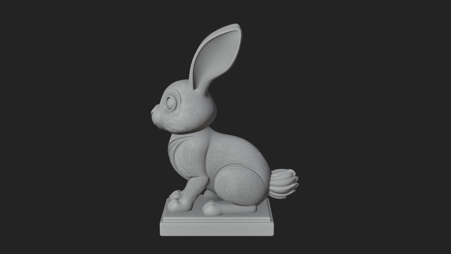Long Eared Rabbit Statue Design 3 3D Print Model 3D Model