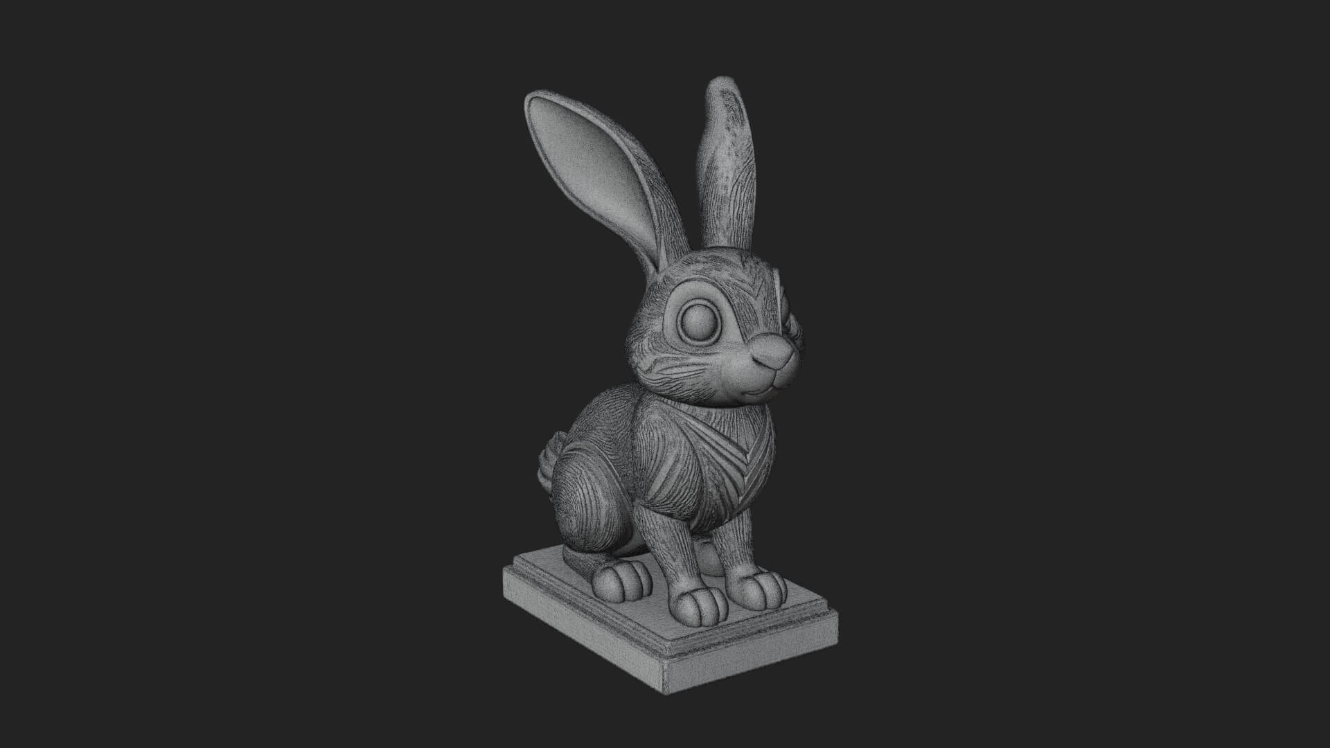 Long Eared Rabbit Statue Design 3 3D Print Model 3D Model
