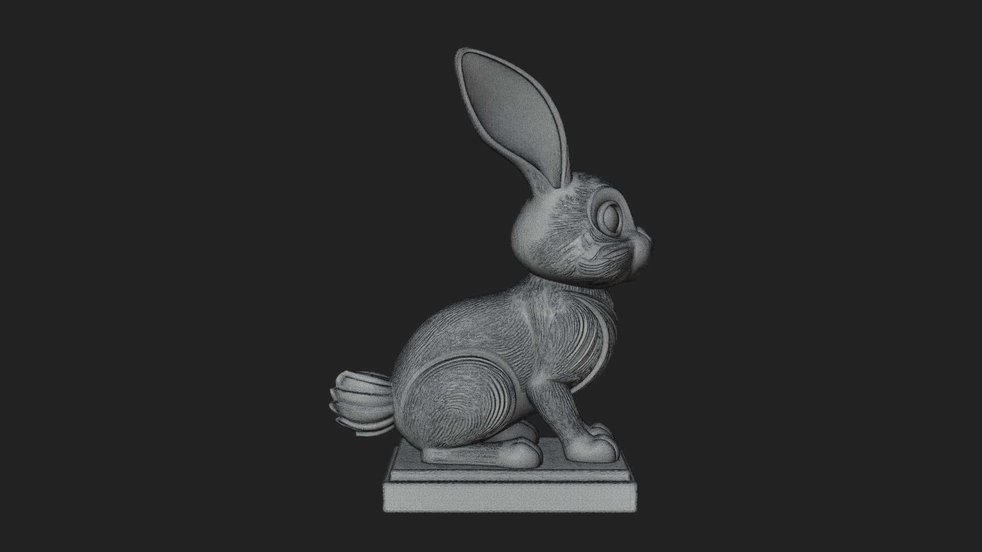 Long Eared Rabbit Statue Design 3 3D Print Model 3D Model