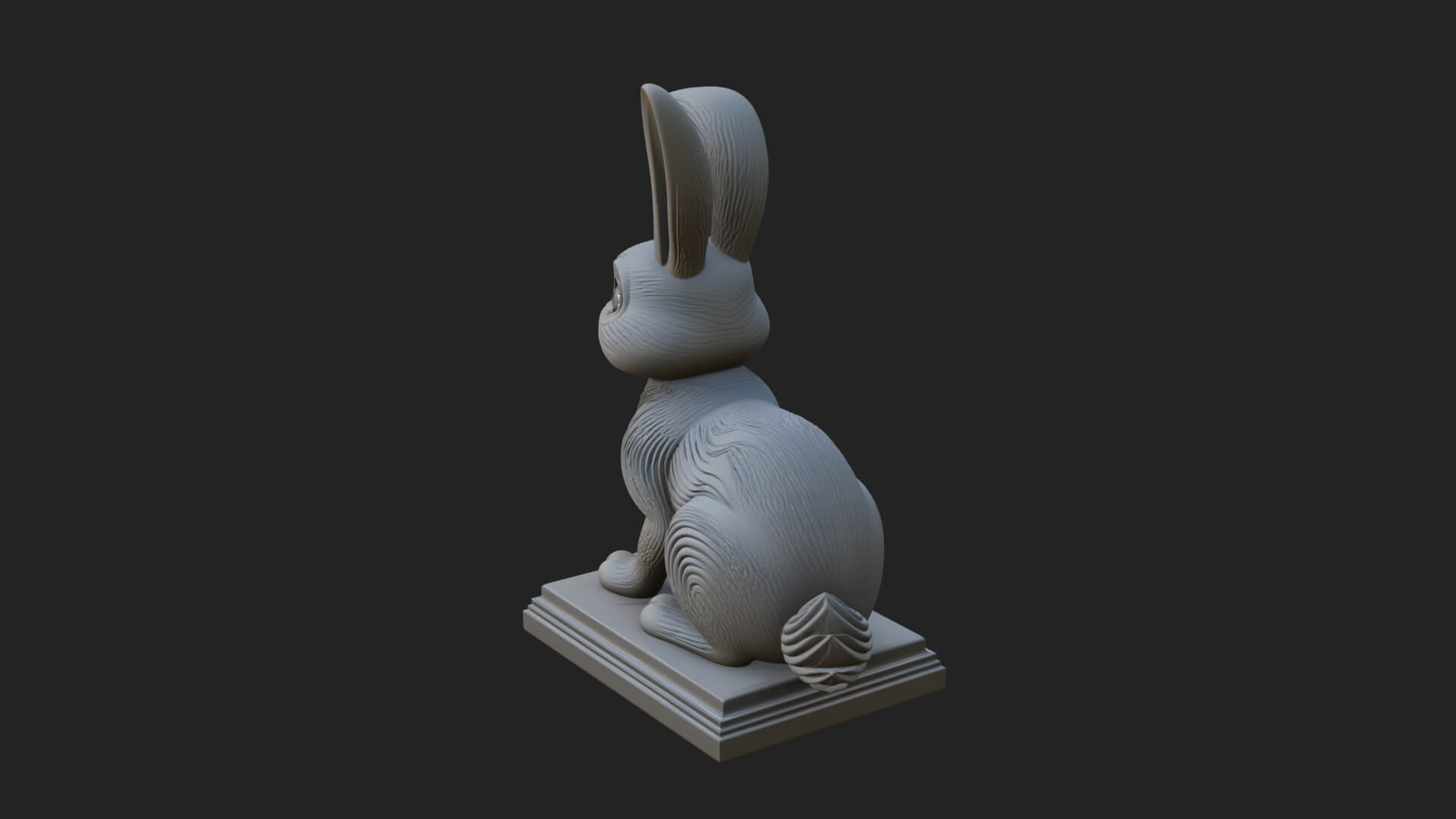 Long Eared Rabbit Statue Design 4 3D Print Model 3D Model
