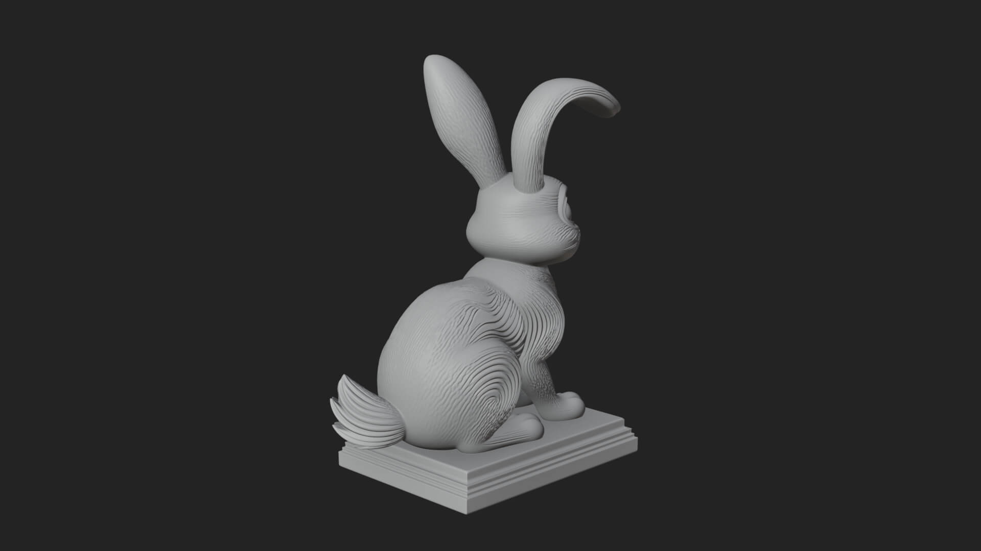 Long Eared Rabbit Statue Design 4 3D Print Model 3D Model