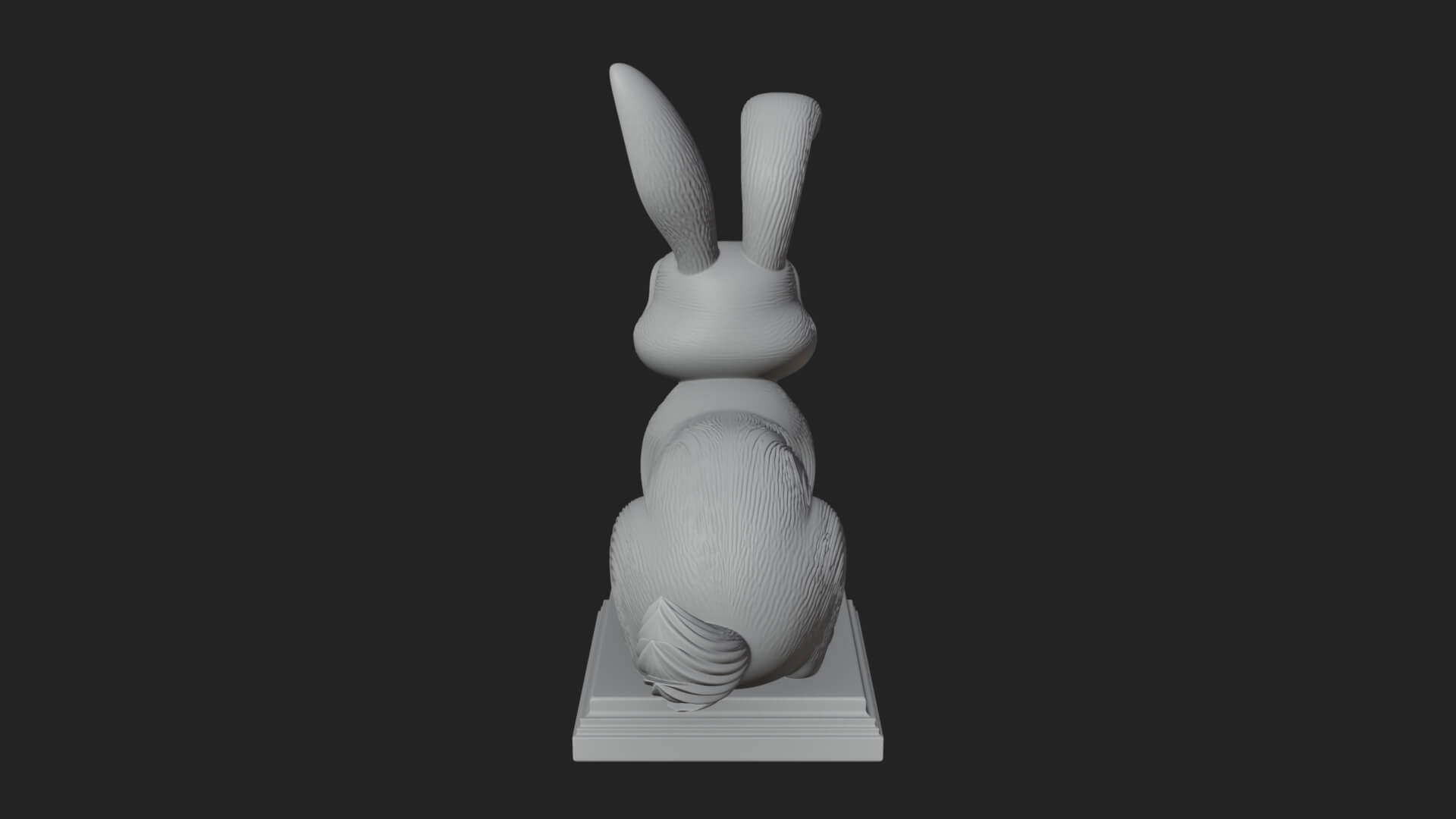 Long Eared Rabbit Statue Design 4 3D Print Model 3D Model