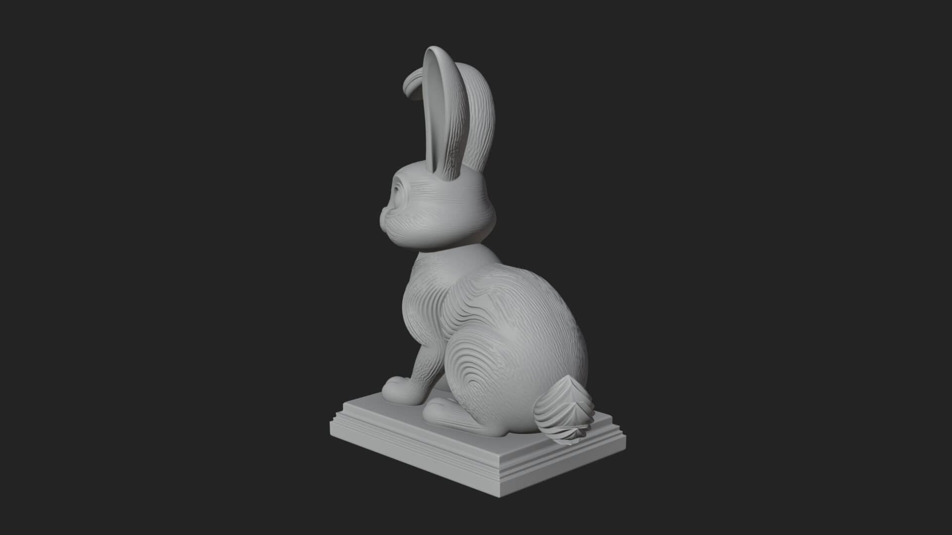 Long Eared Rabbit Statue Design 4 3D Print Model 3D Model