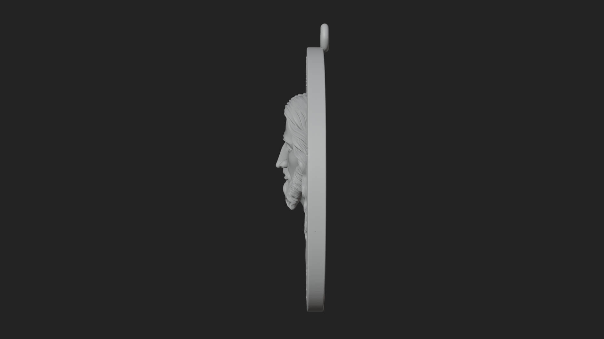 Long-Haired Christ Oval Plaque Design 2 3D Print Model 3D Model