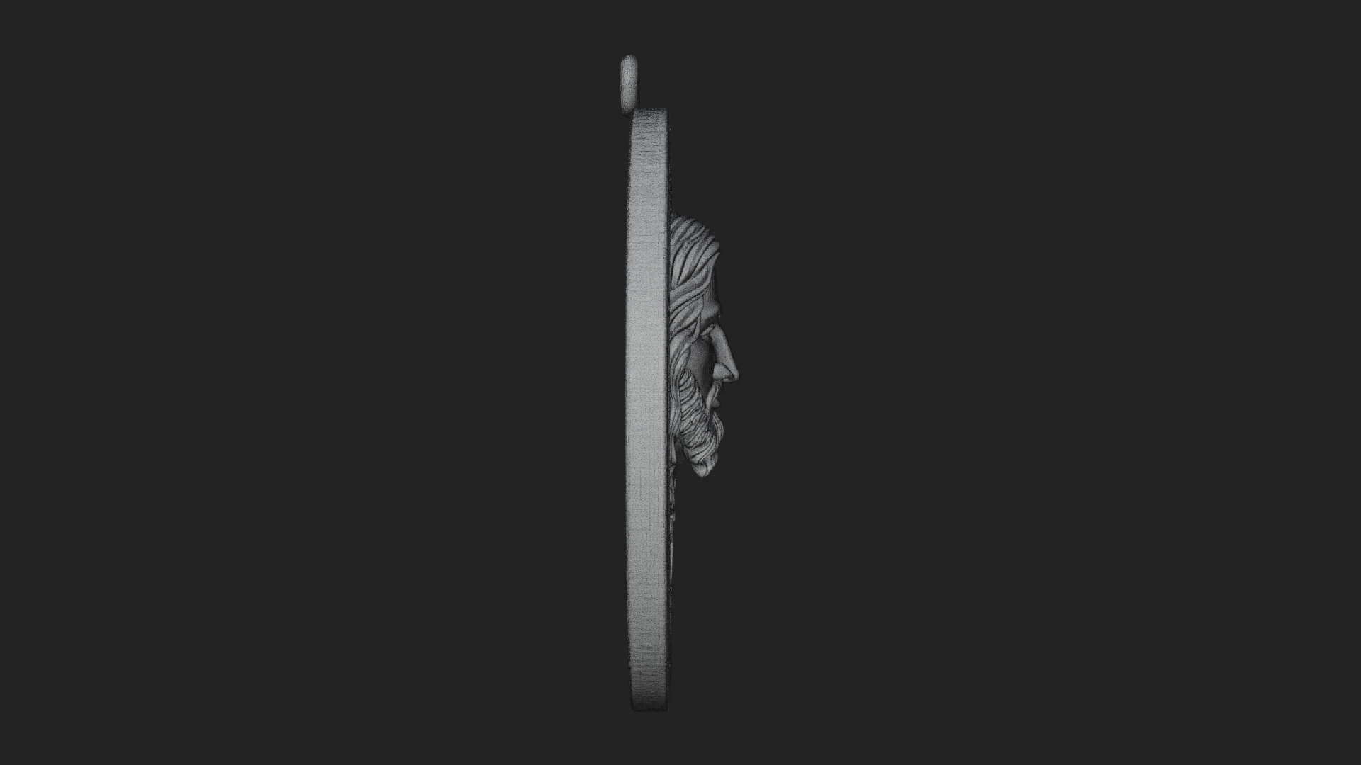 Long-Haired Christ Oval Plaque Design 2 3D Print Model 3D Model