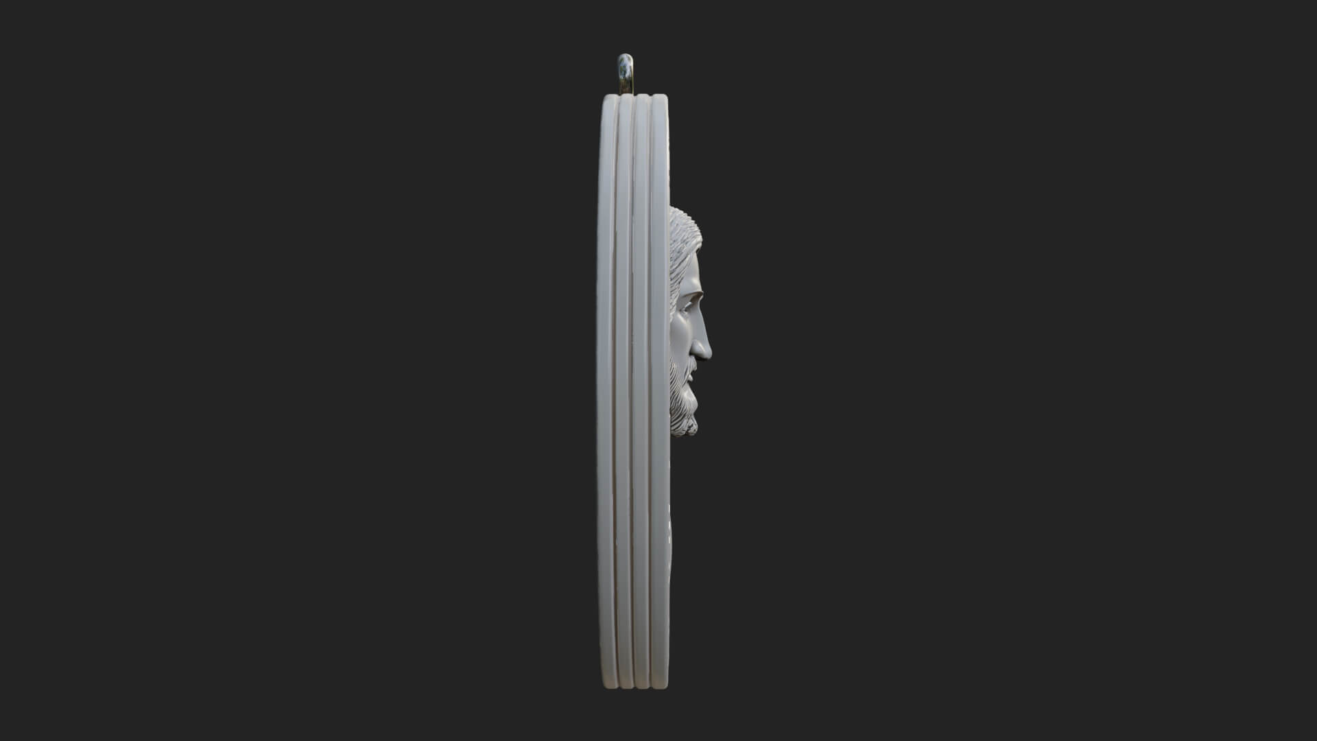 Long Haired Christ Oval Plaque Design 3 3D Print Model 3D Model