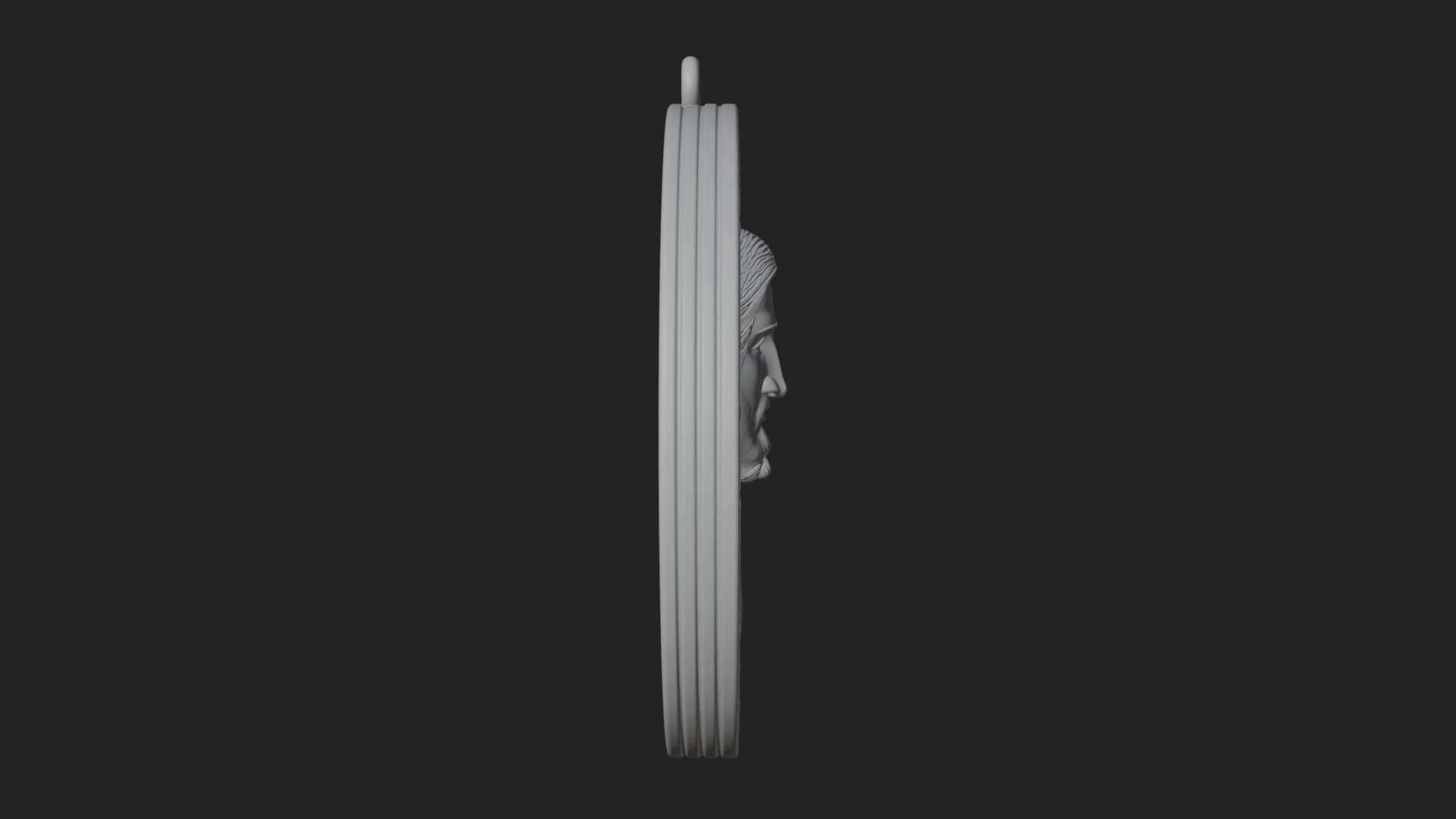 Long Haired Christ Oval Plaque Design 3 3D Print Model 3D Model