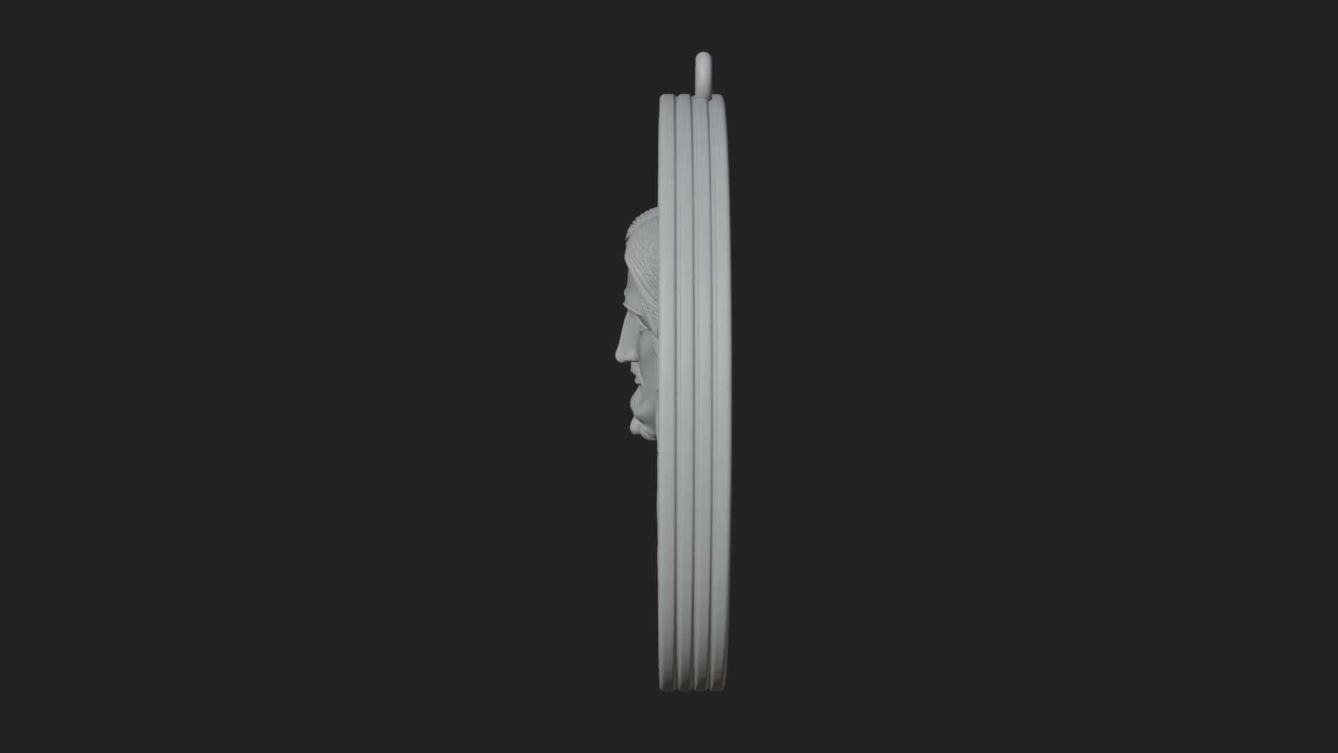 Long Haired Christ Oval Plaque Design 3 3D Print Model 3D Model