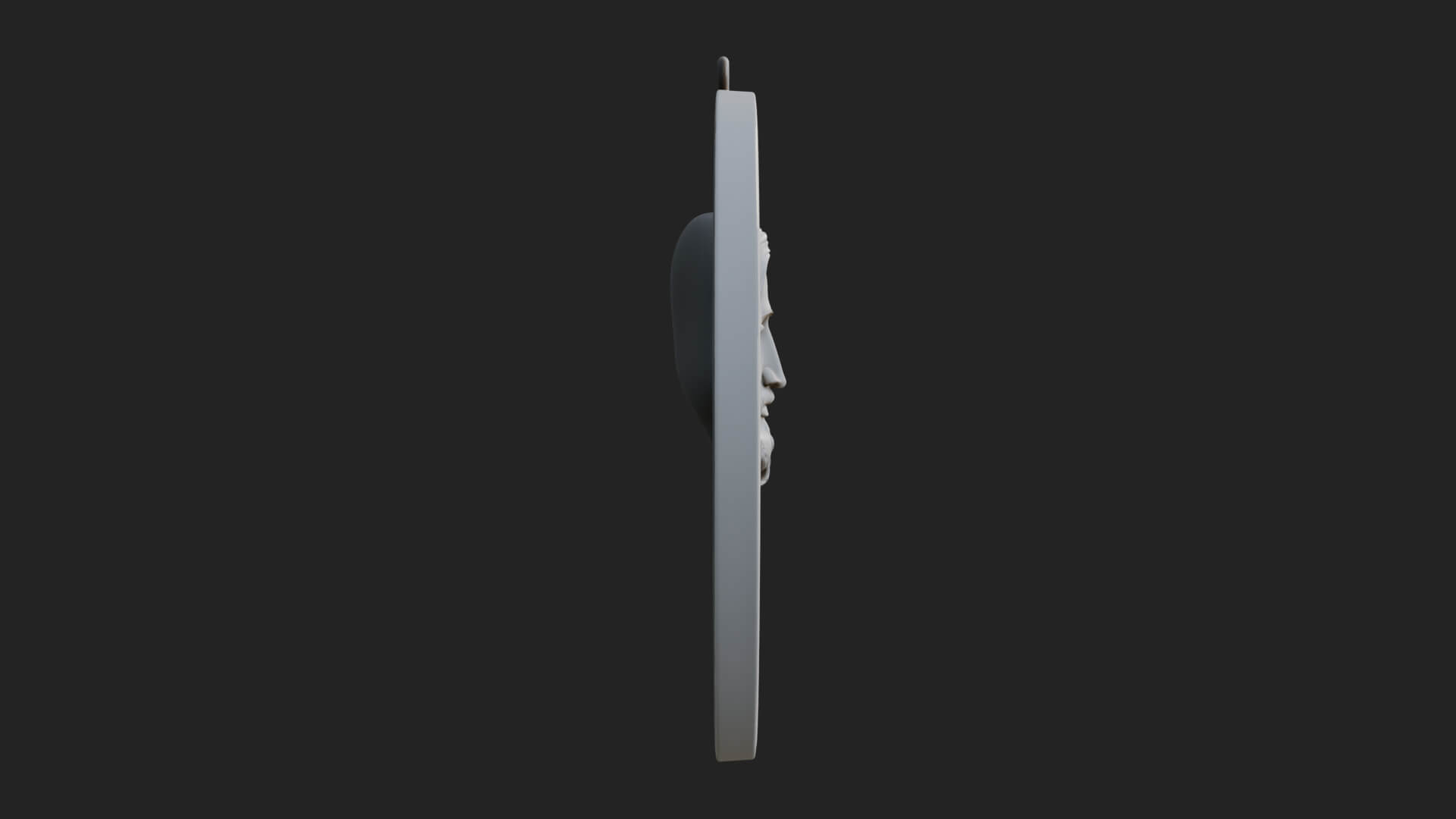 Long-Haired Christ Oval Plaque Design 4 3D Print Model 3D Model