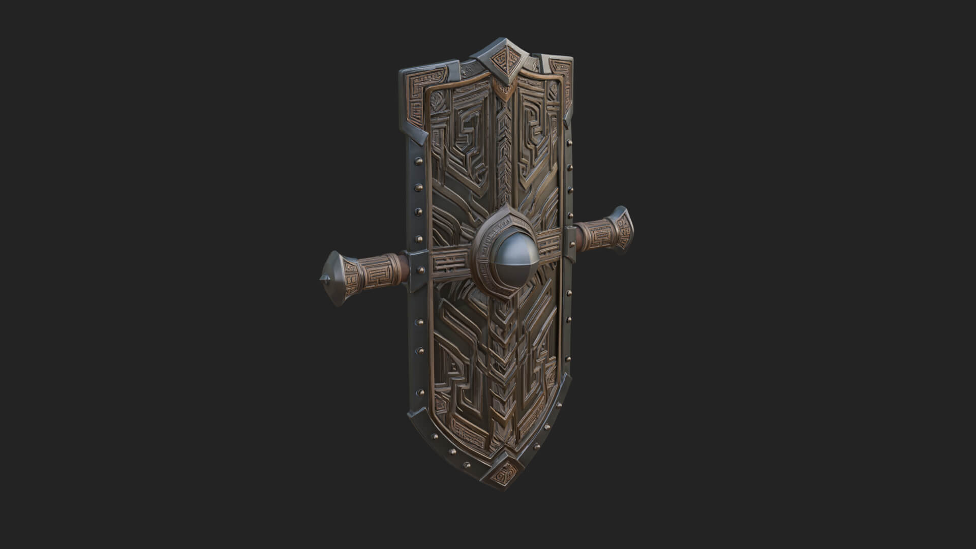 Long Rectangular War Shield Model Design 1 3D Print Model 3D Model