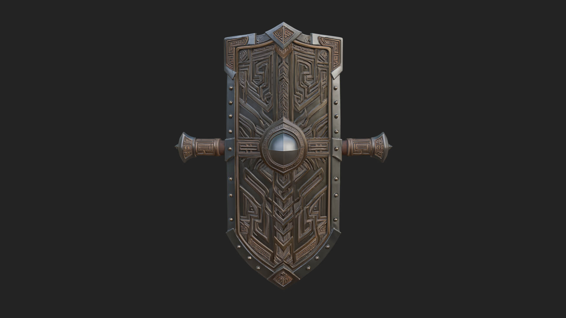Long Rectangular War Shield Model Design 1 3D Print Model 3D Model