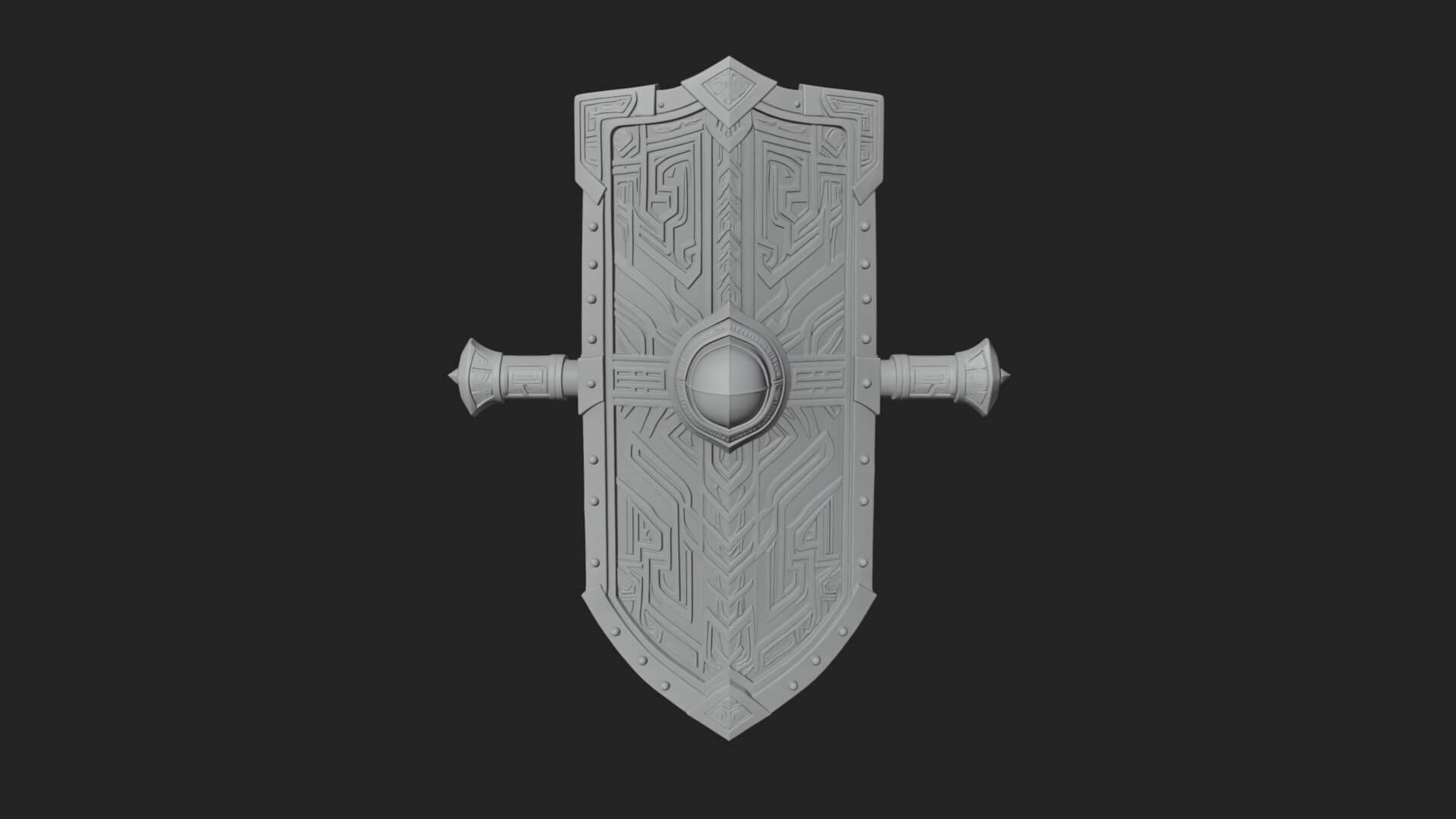 Long Rectangular War Shield Model Design 1 3D Print Model 3D Model