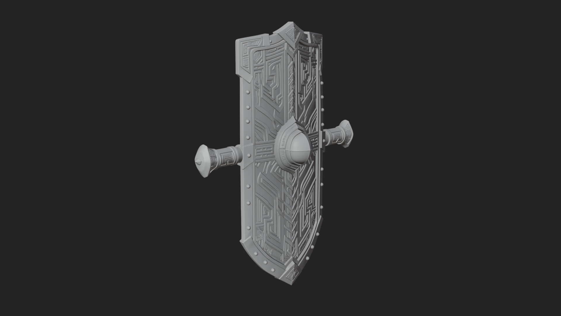 Long Rectangular War Shield Model Design 1 3D Print Model 3D Model