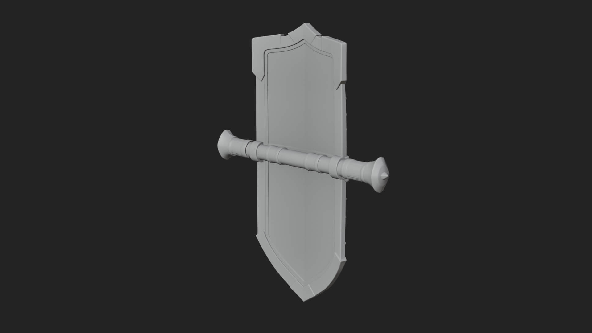 Long Rectangular War Shield Model Design 1 3D Print Model 3D Model