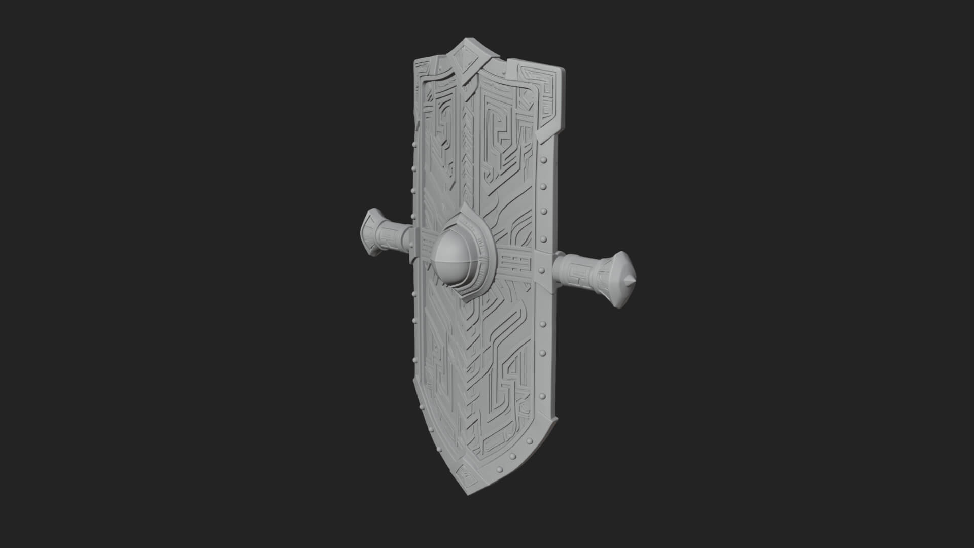 Long Rectangular War Shield Model Design 1 3D Print Model 3D Model