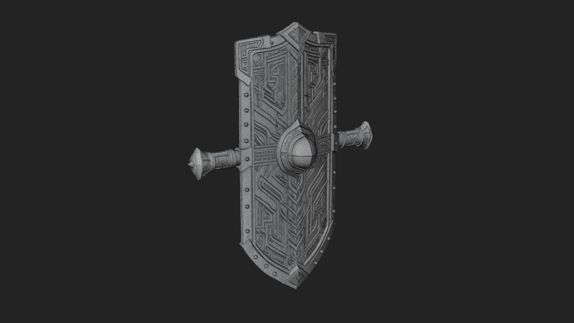 Long Rectangular War Shield Model Design 1 3D Print Model 3D Model