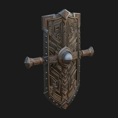 Long Rectangular War Shield Model Design 1 3D Print Model