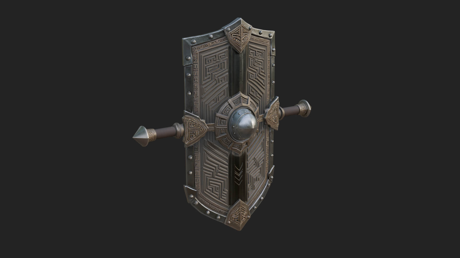 Long Rectangular War Shield Model Design 2 3D Print Model 3D Model