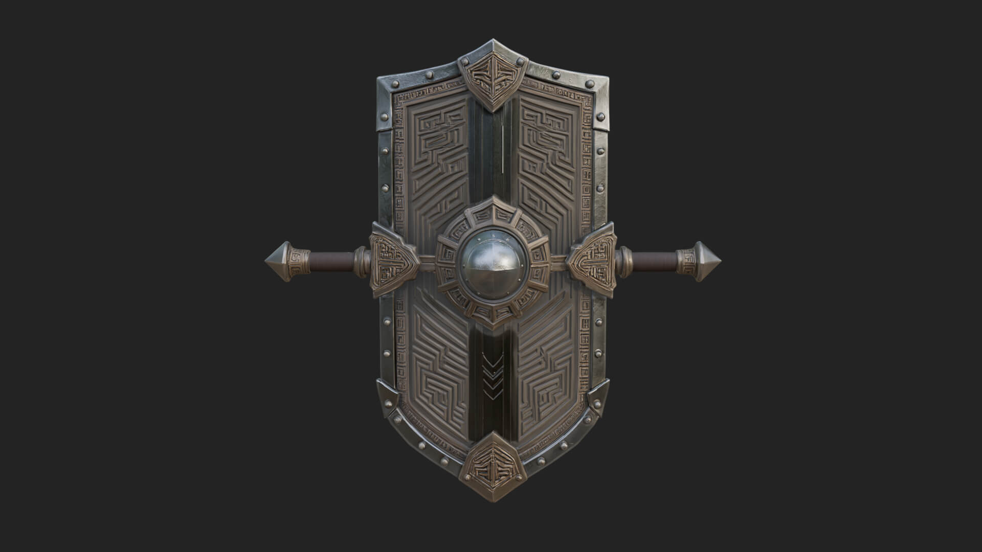 Long Rectangular War Shield Model Design 2 3D Print Model 3D Model