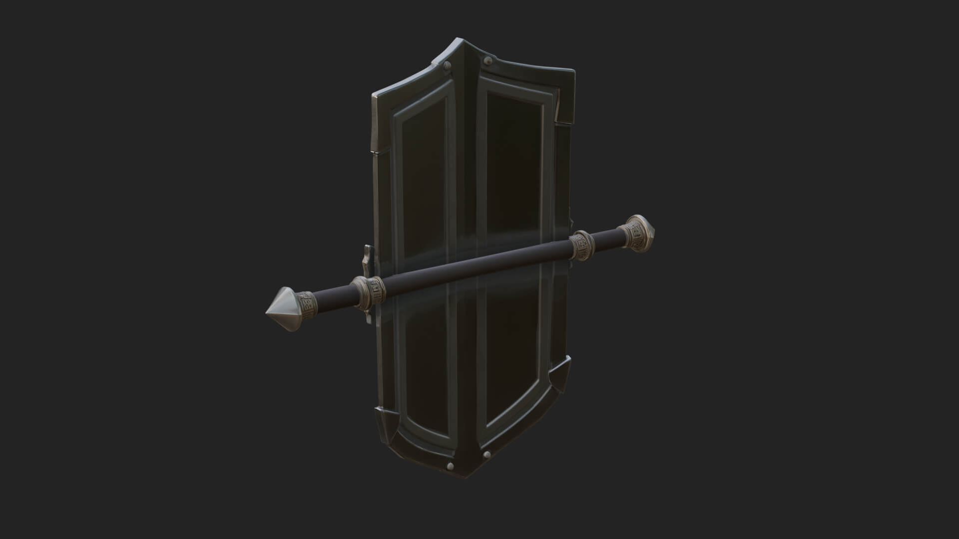 Long Rectangular War Shield Model Design 2 3D Print Model 3D Model