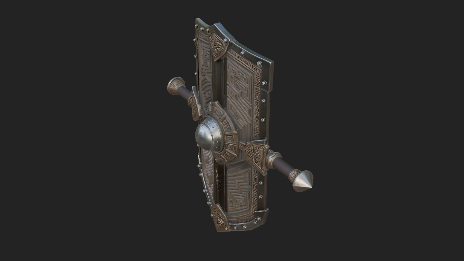 Long Rectangular War Shield Model Design 2 3D Print Model 3D Model