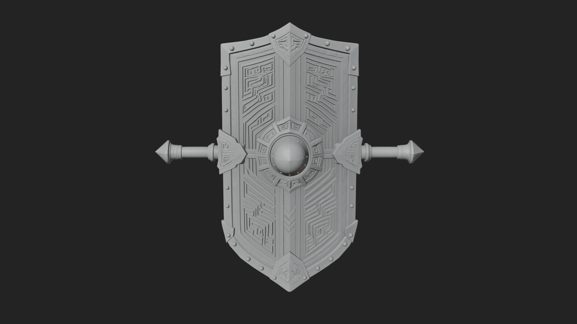 Long Rectangular War Shield Model Design 2 3D Print Model 3D Model