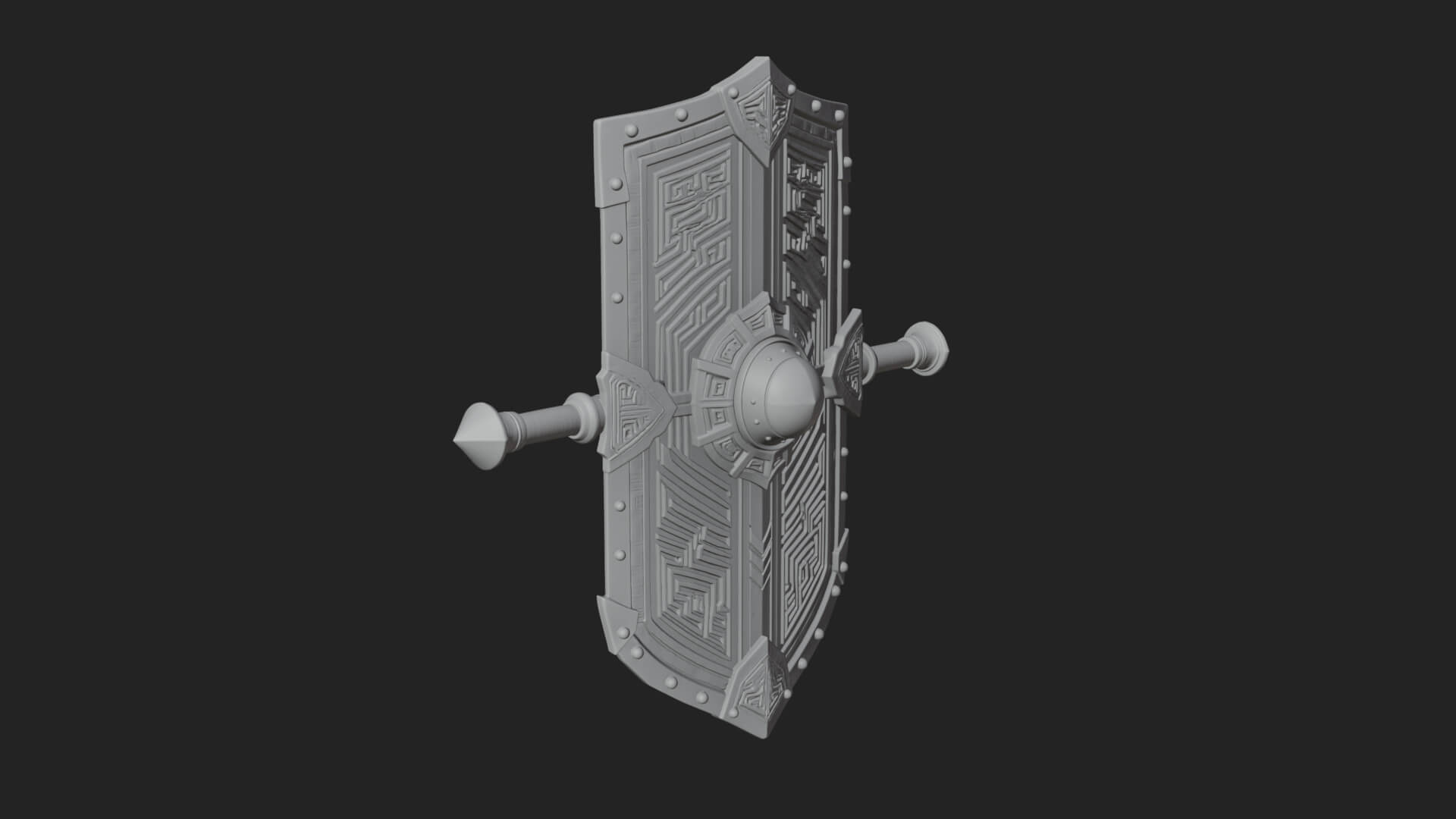 Long Rectangular War Shield Model Design 2 3D Print Model 3D Model