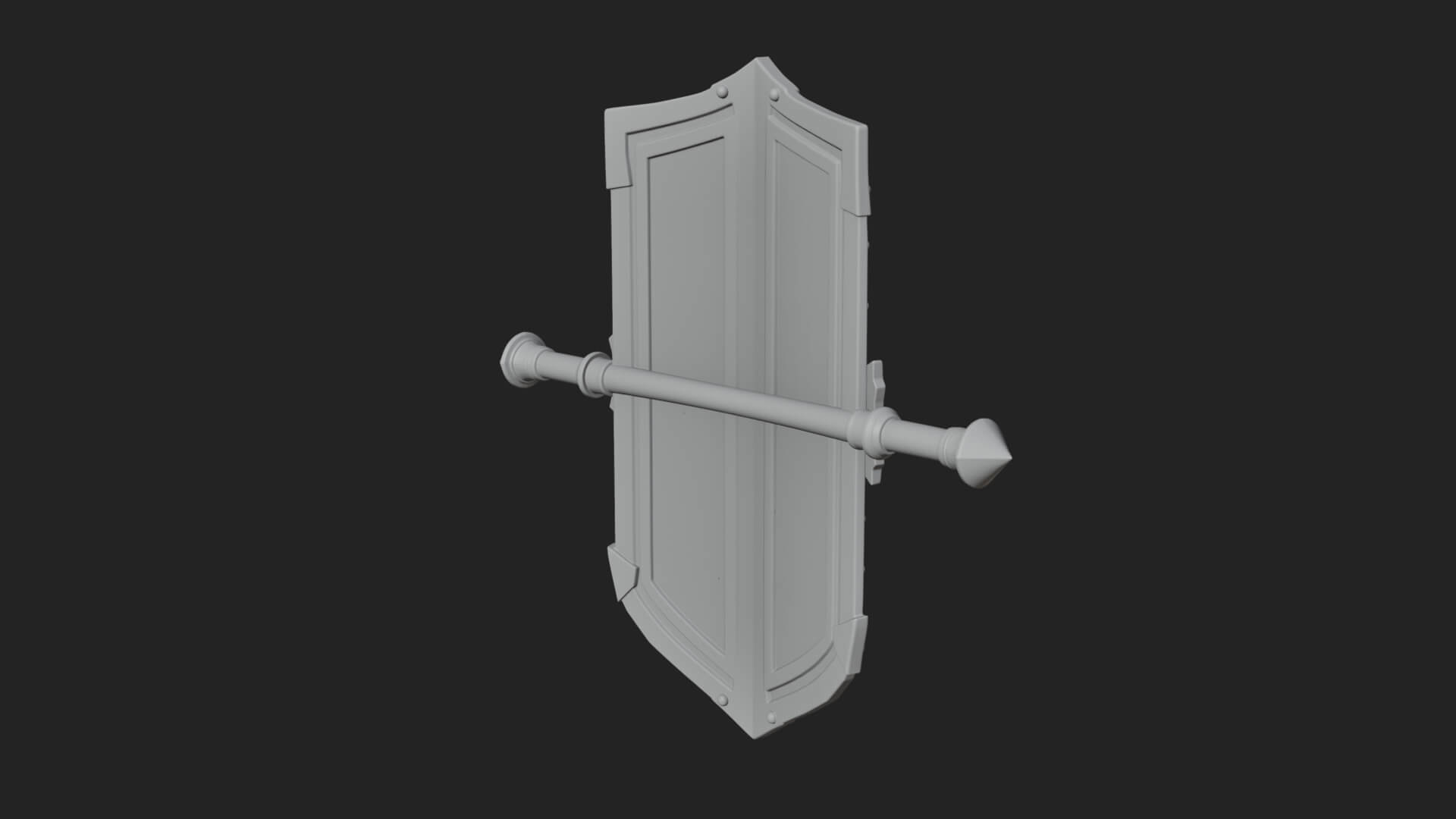Long Rectangular War Shield Model Design 2 3D Print Model 3D Model