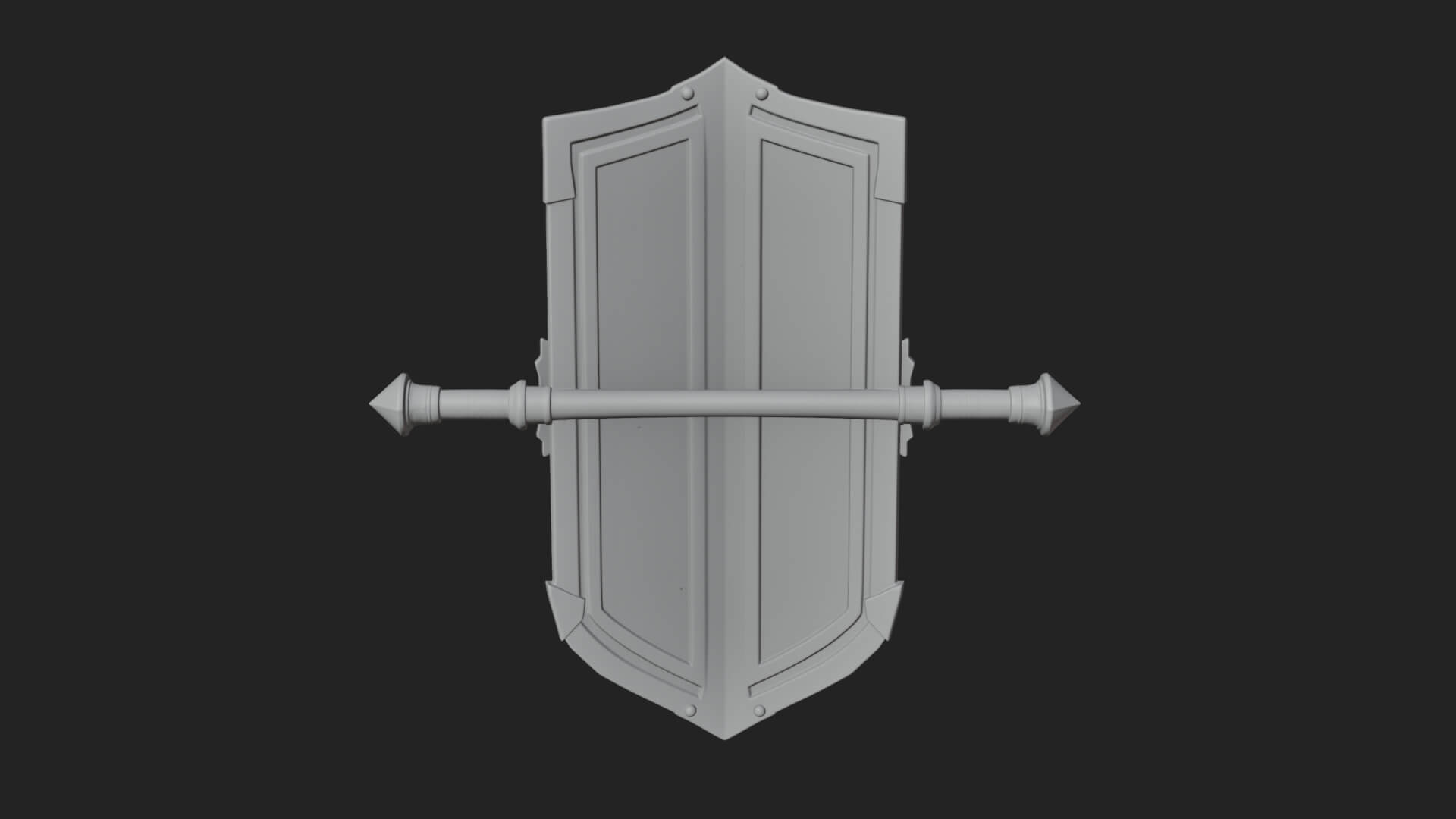 Long Rectangular War Shield Model Design 2 3D Print Model 3D Model