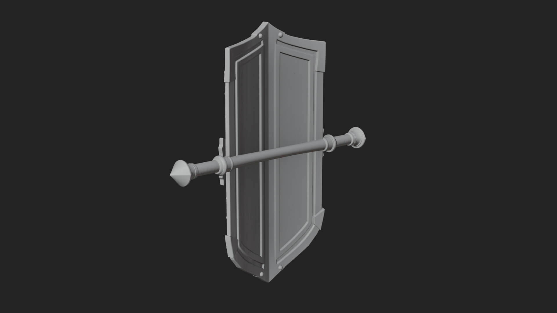 Long Rectangular War Shield Model Design 2 3D Print Model 3D Model