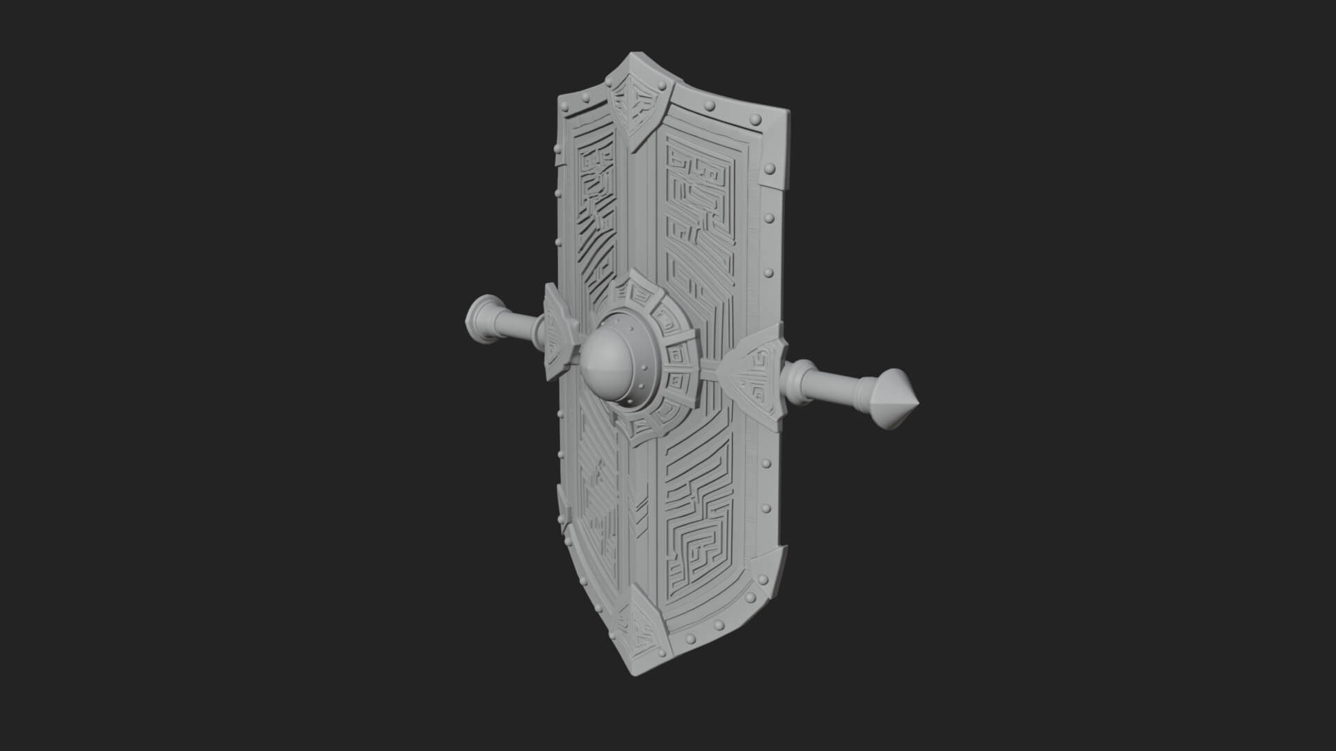 Long Rectangular War Shield Model Design 2 3D Print Model 3D Model