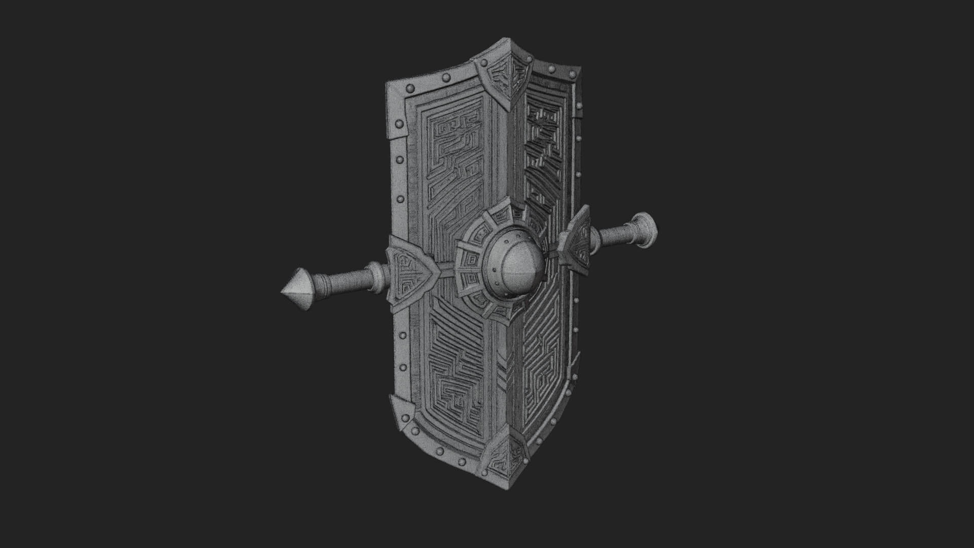 Long Rectangular War Shield Model Design 2 3D Print Model 3D Model