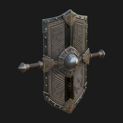 Long Rectangular War Shield Model Design 2 3D Print Model