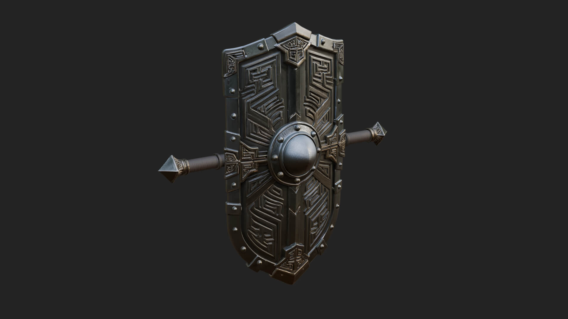 Long Rectangular War Shield Model Design 3 3D Print Model 3D Model