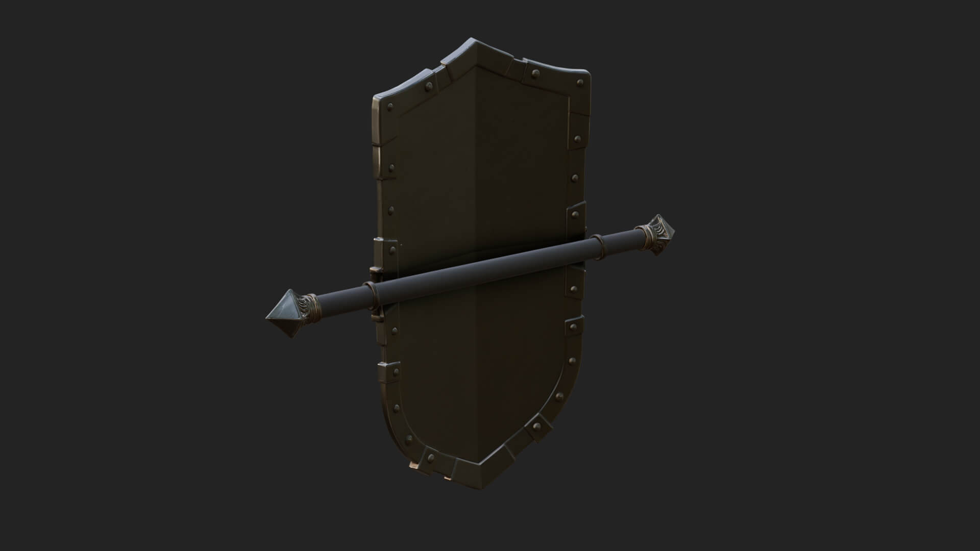 Long Rectangular War Shield Model Design 3 3D Print Model 3D Model