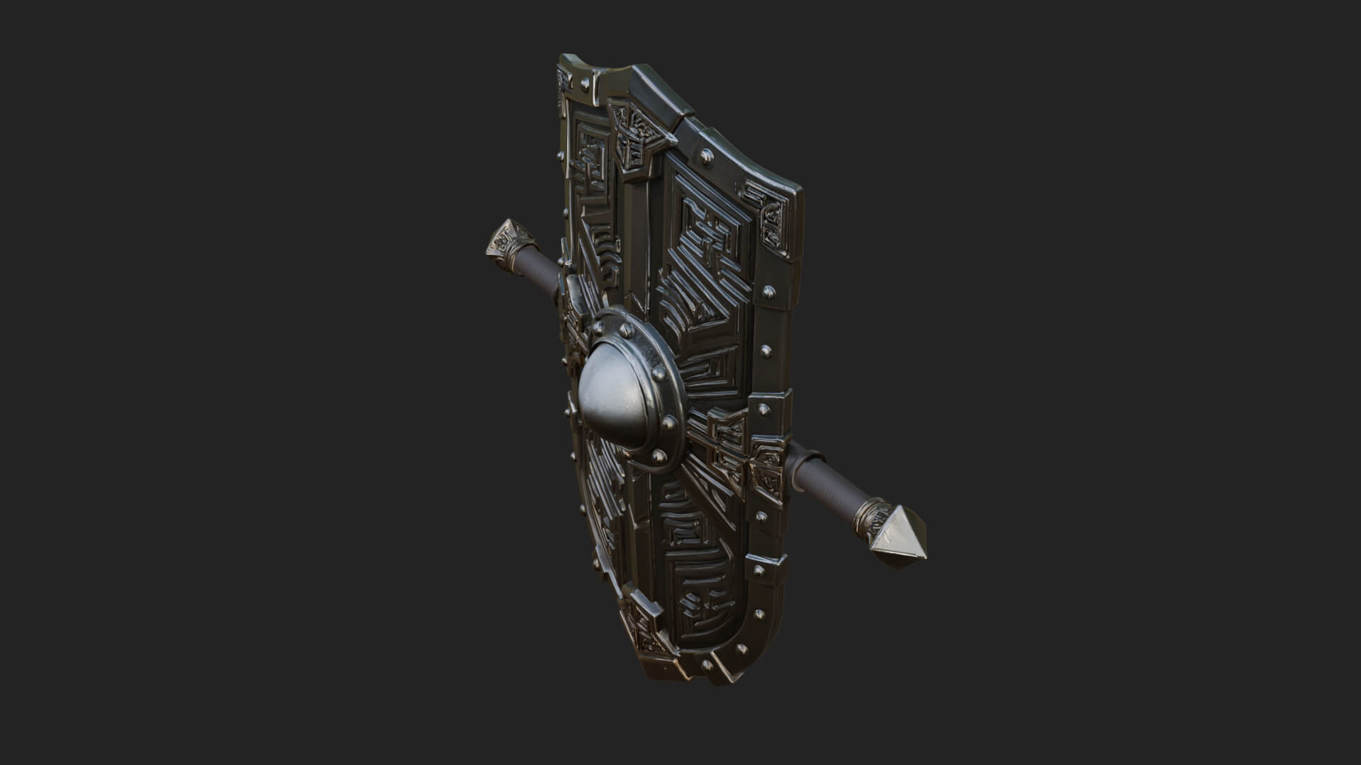 Long Rectangular War Shield Model Design 3 3D Print Model 3D Model