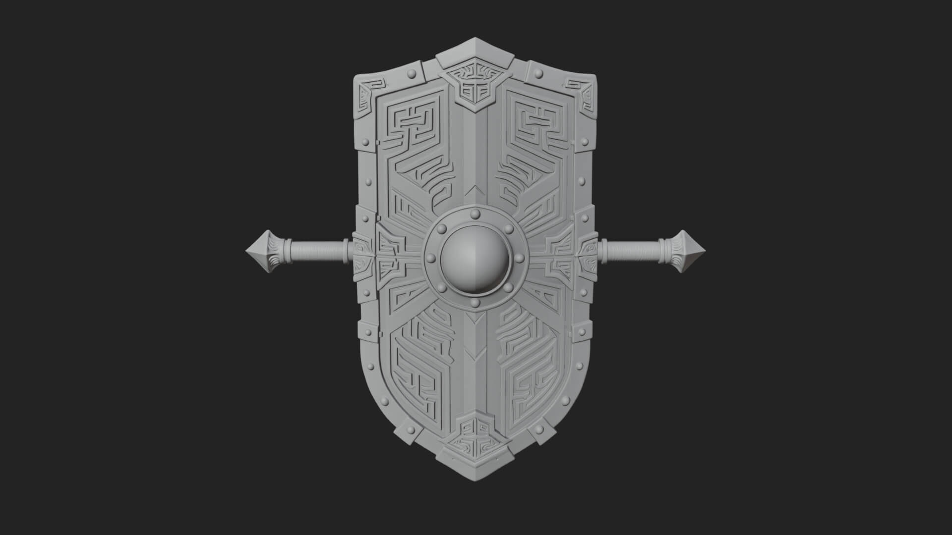 Long Rectangular War Shield Model Design 3 3D Print Model 3D Model