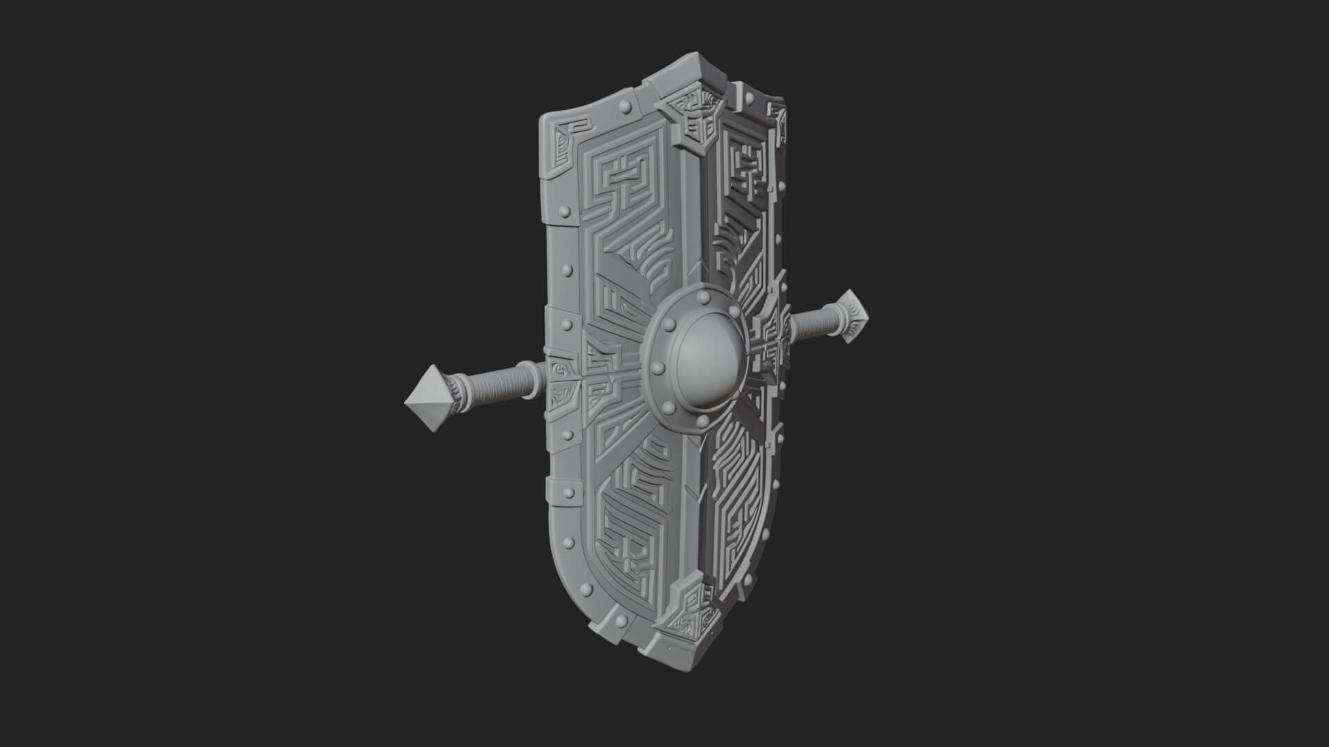 Long Rectangular War Shield Model Design 3 3D Print Model 3D Model