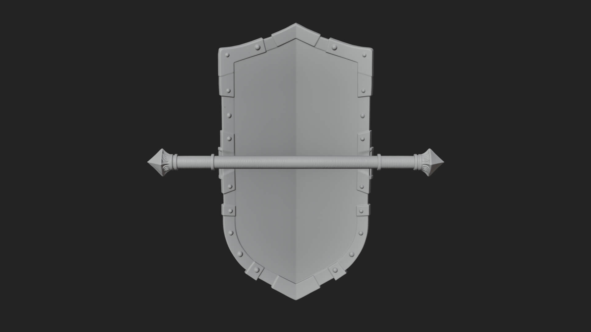 Long Rectangular War Shield Model Design 3 3D Print Model 3D Model